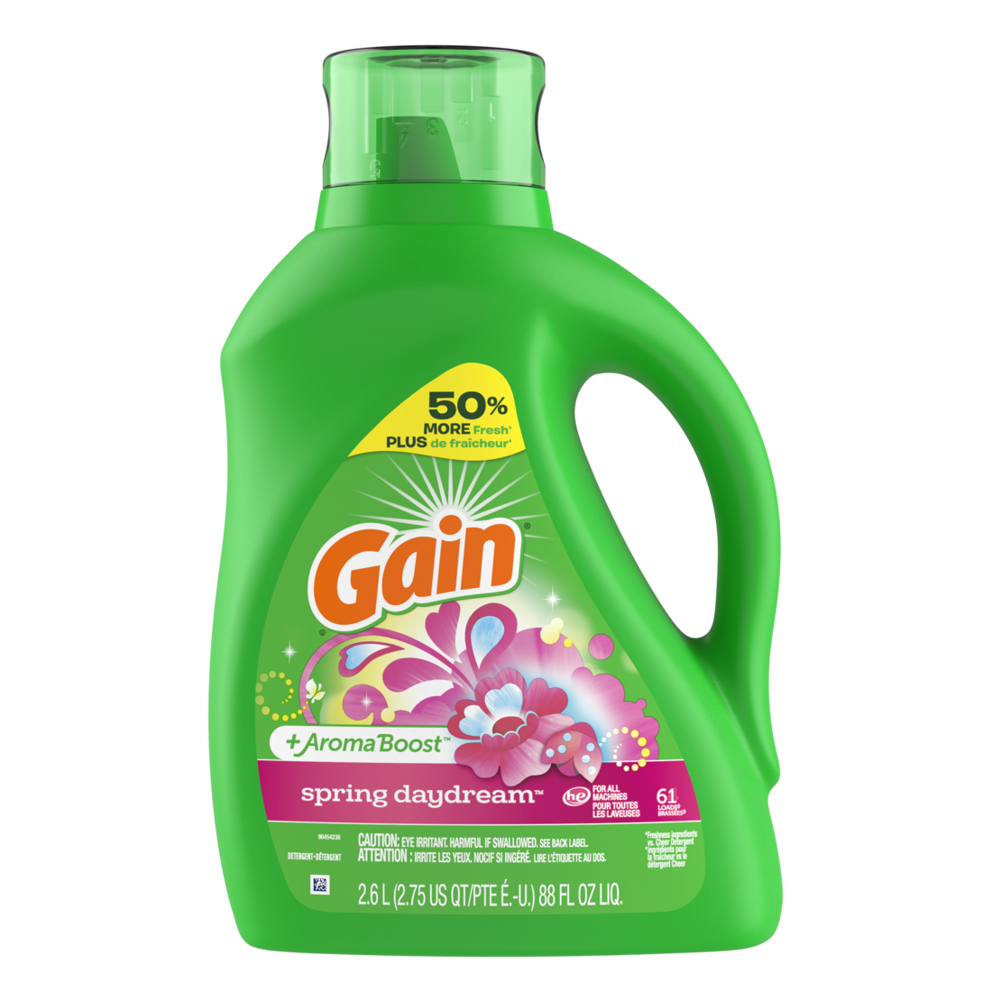 GAIN SPRING DAYDREAM LIQUID LAUNDRY DETERGENT - 88oz